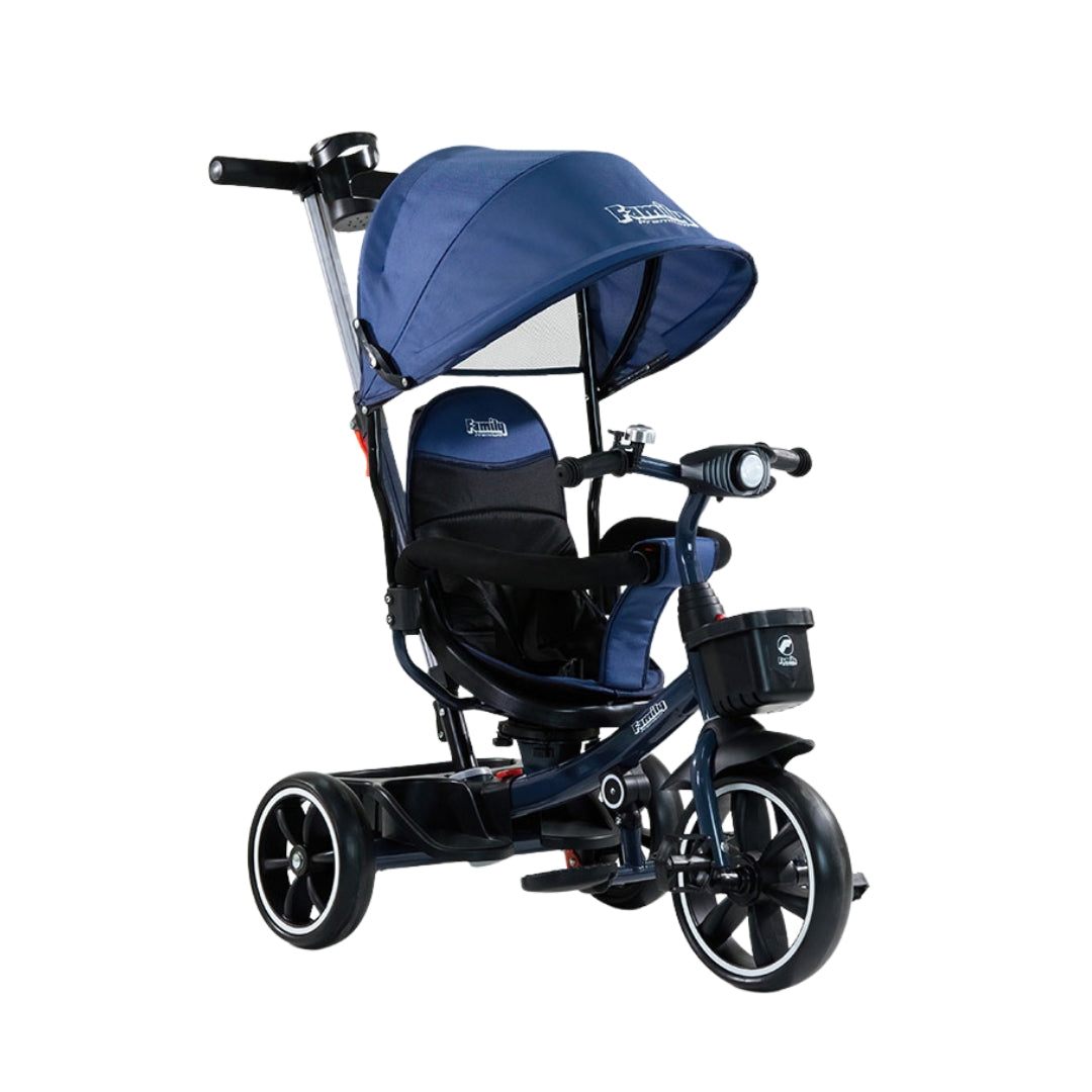 FAMILY F1102 Kids' Trike with Round Canopy, Push Handle and Water Bottle Holder